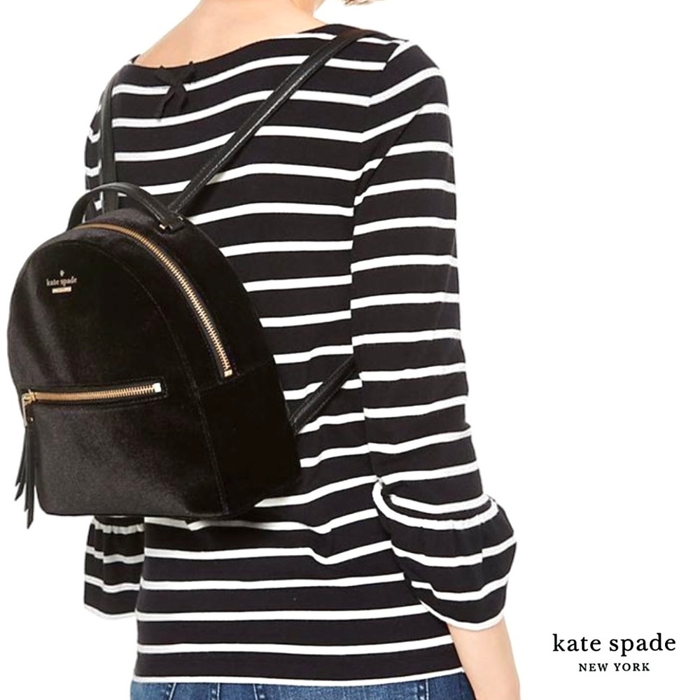 NWT kate spade Black Velvet Backpack